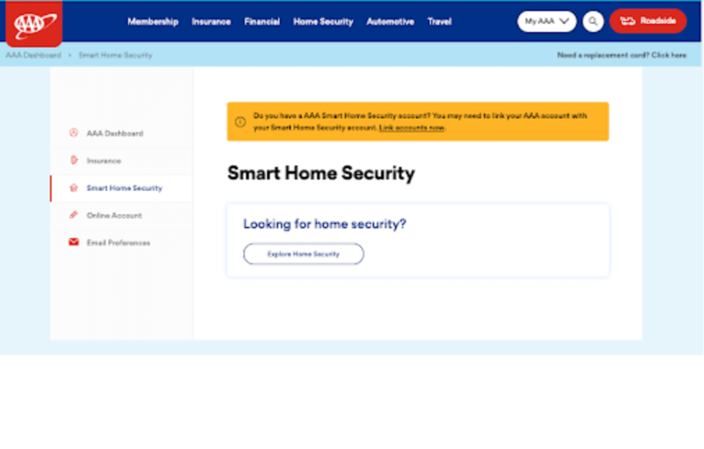new portal view of Smart Home Security