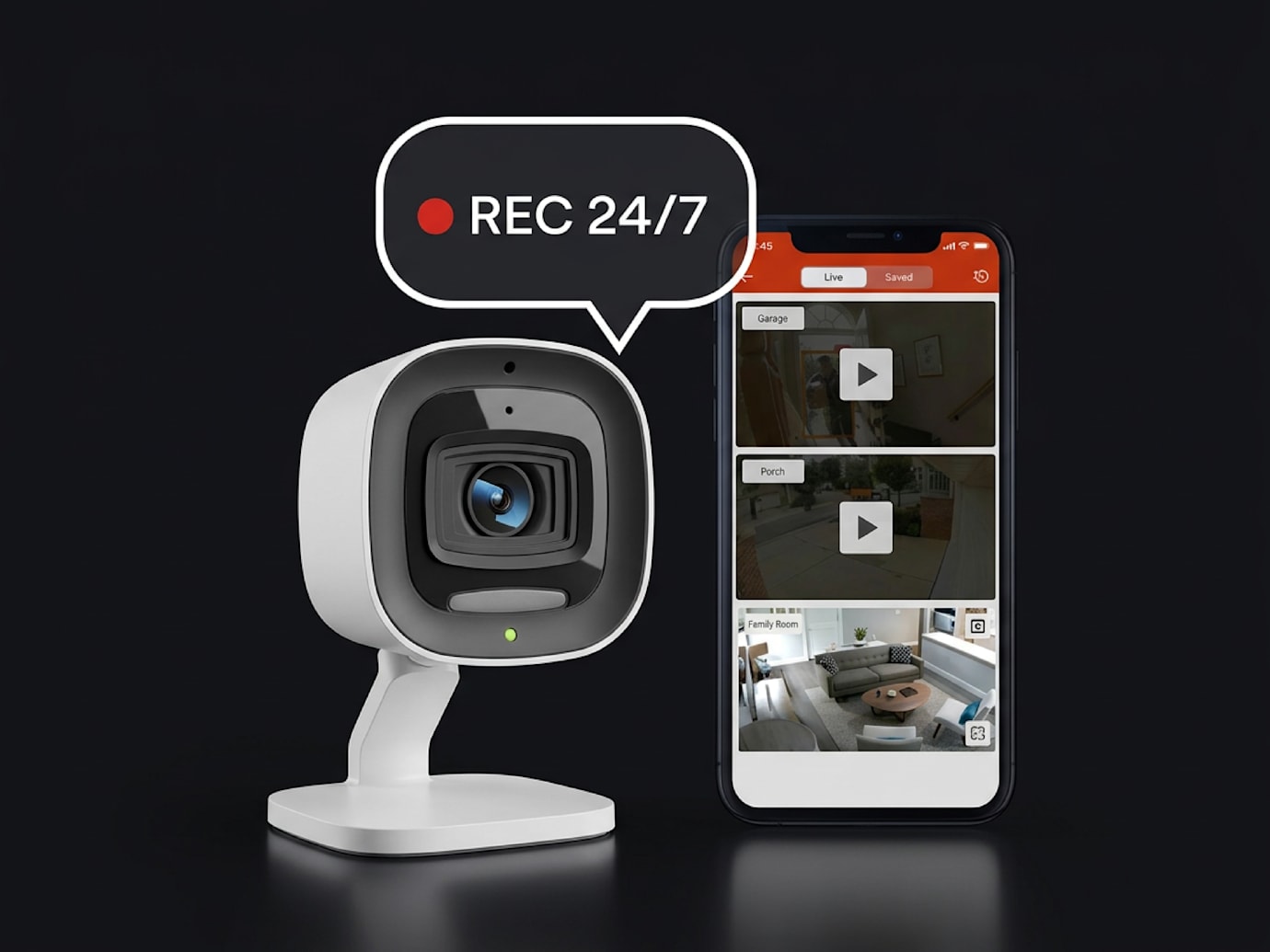 Camera mounted to ceiling