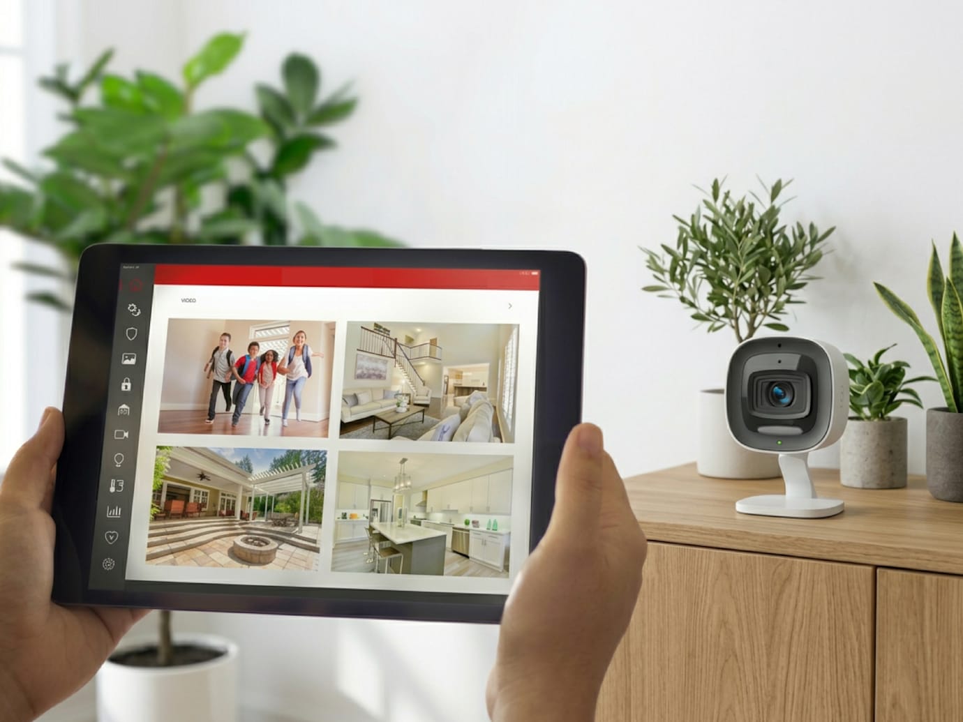 Camera feeds on tablet