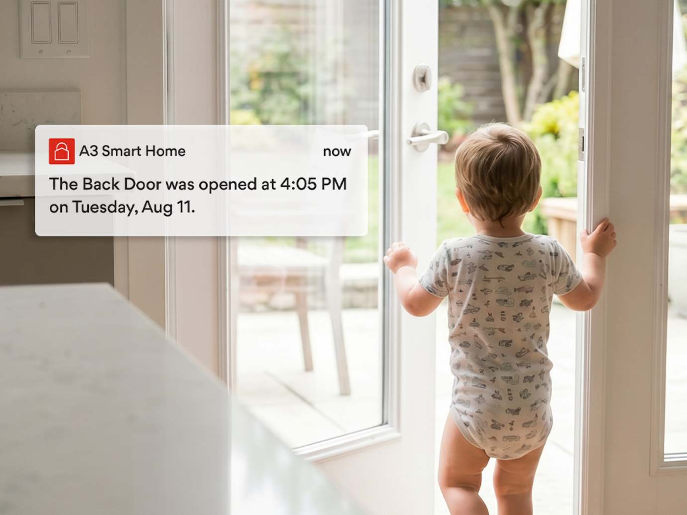 Child exiting door