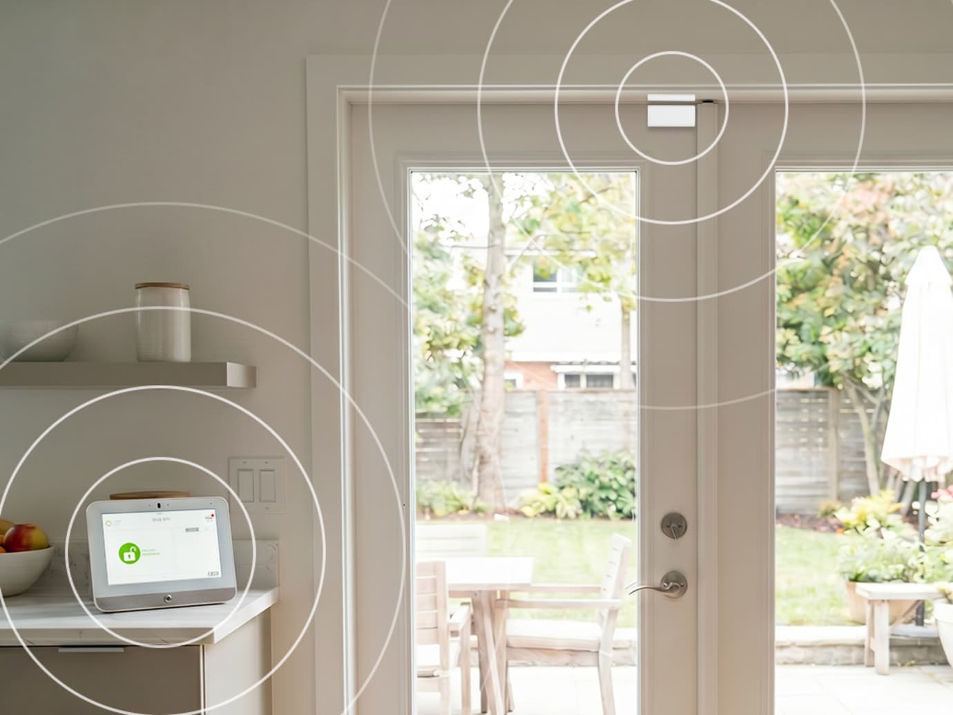Hand installing door sensor