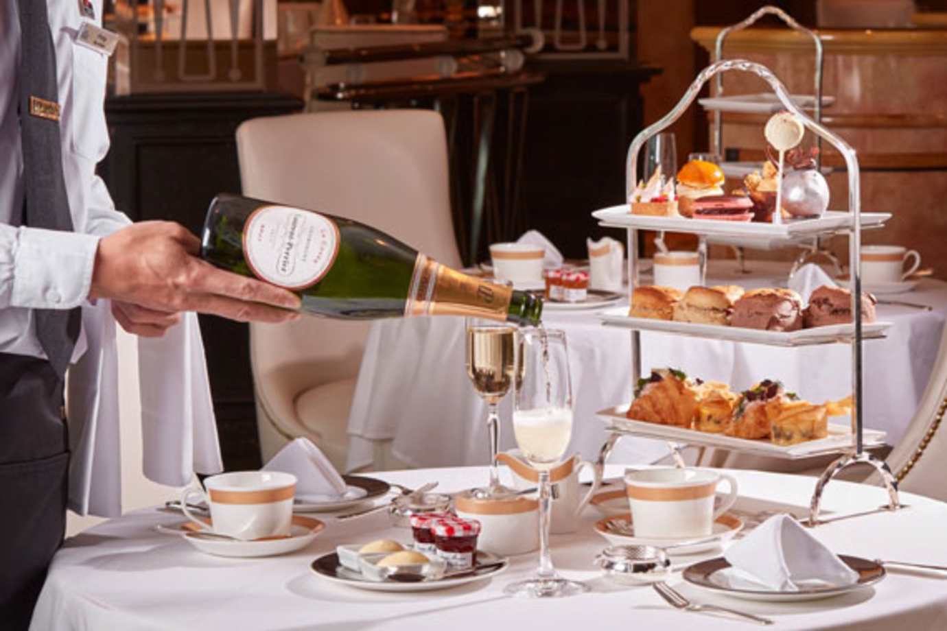 afternoon tea service on cunard line