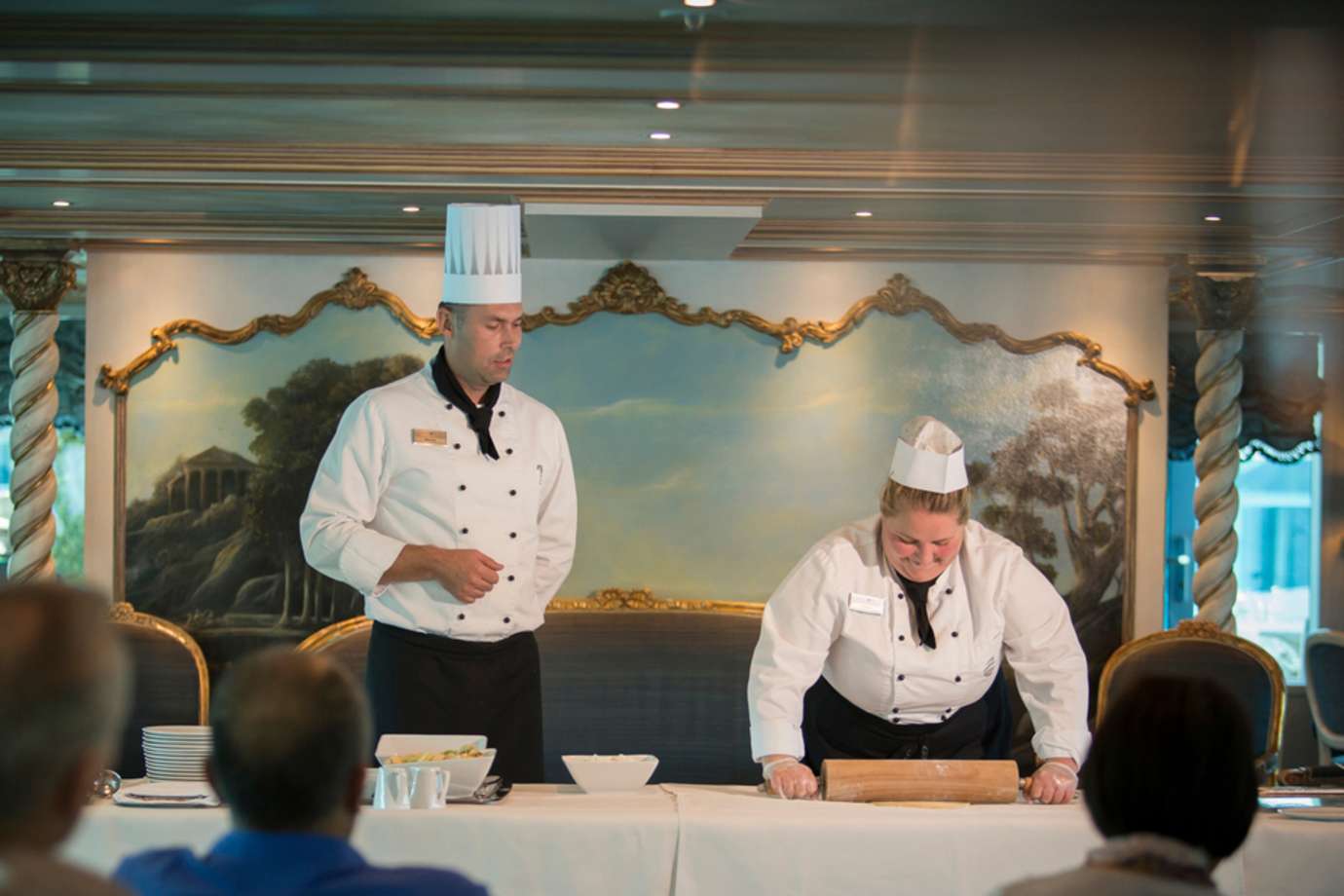 baking demonstration on a uniworld river cruise