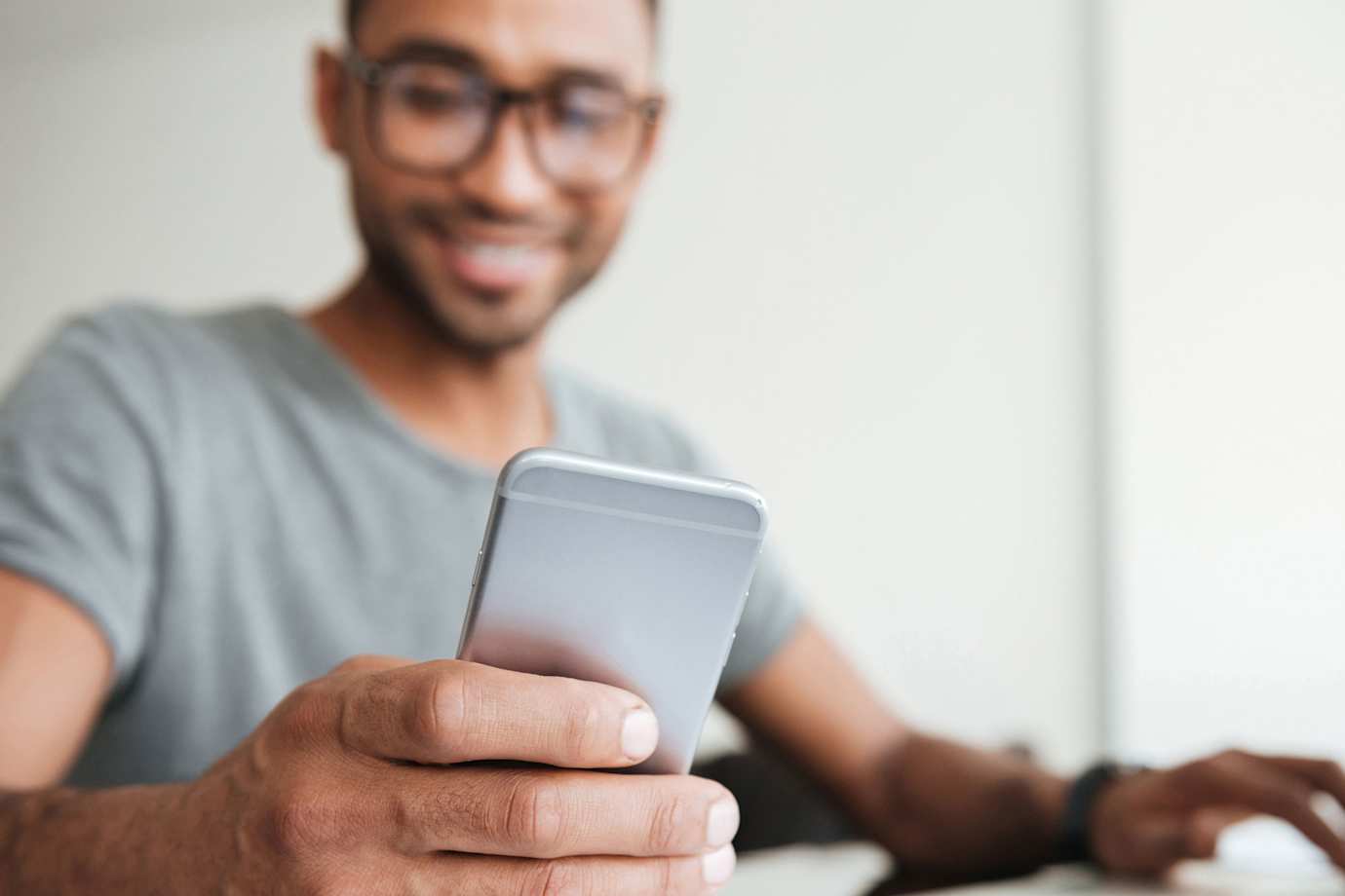AAA Member checks taxes on phone