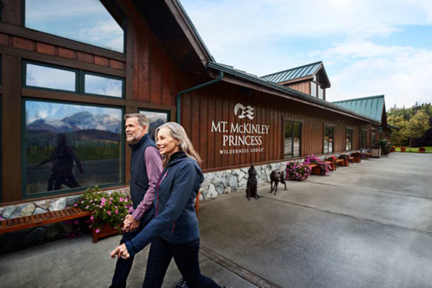 couple at a wilderness lodge on a princess alaska cruisetour