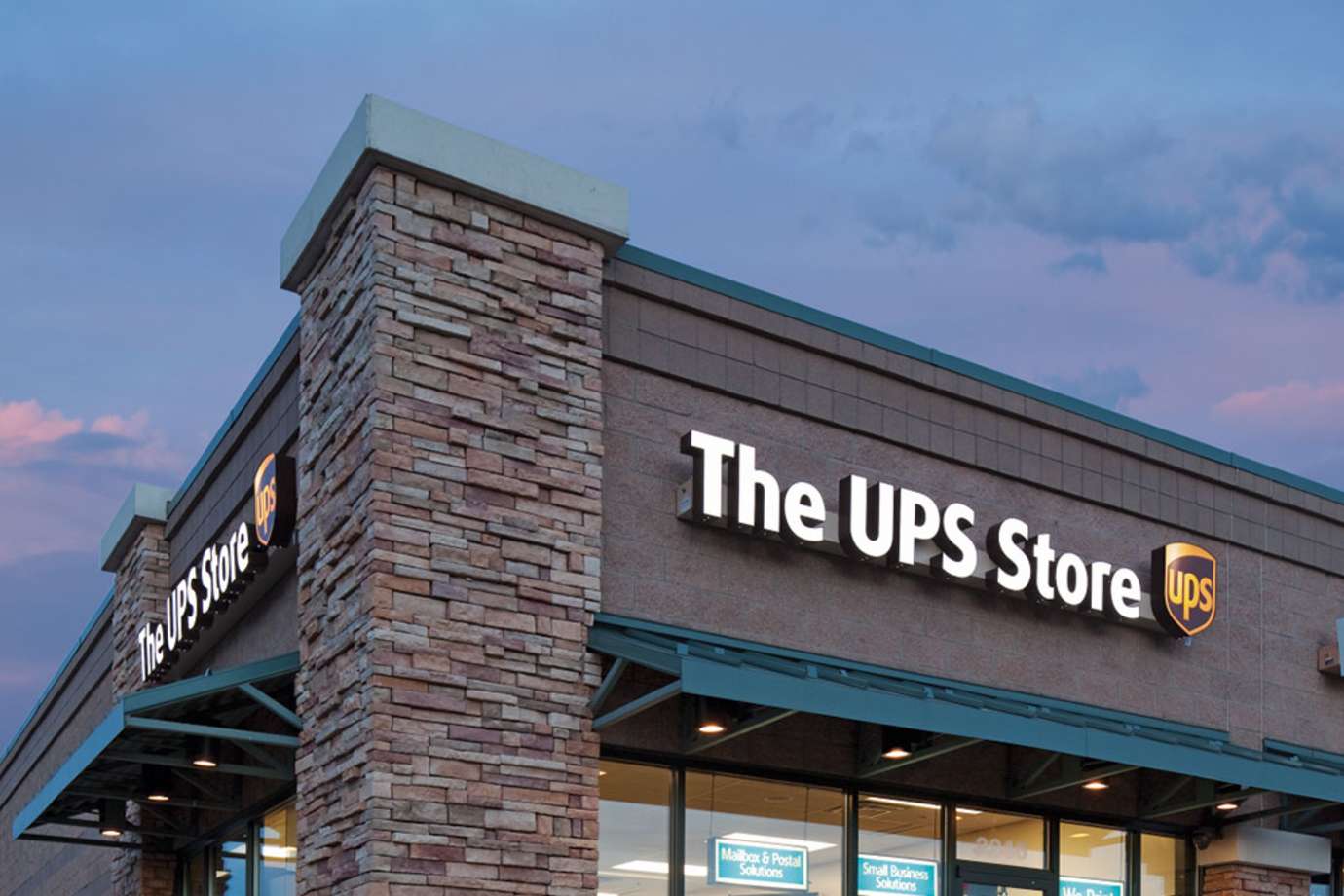 The UPS store at sunset