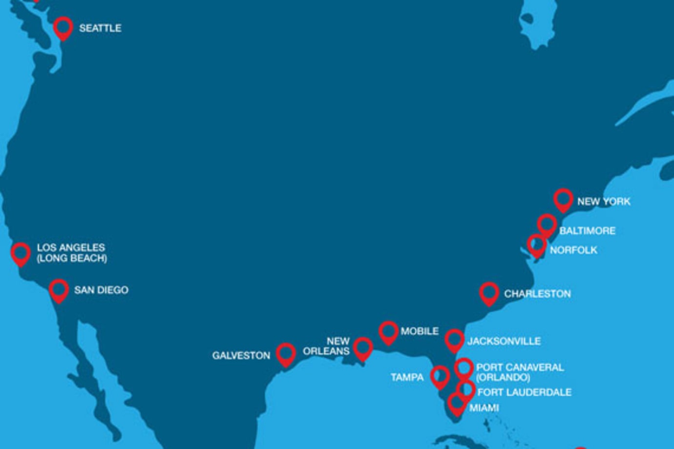 carnival cruise line homeport map