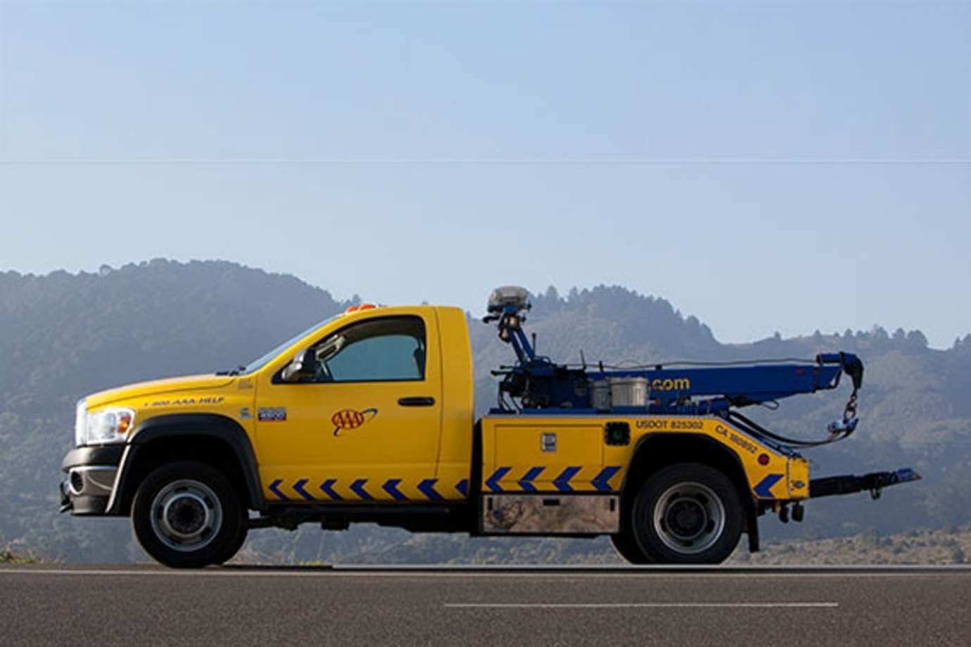 a AAA tow truck on a roadside service call