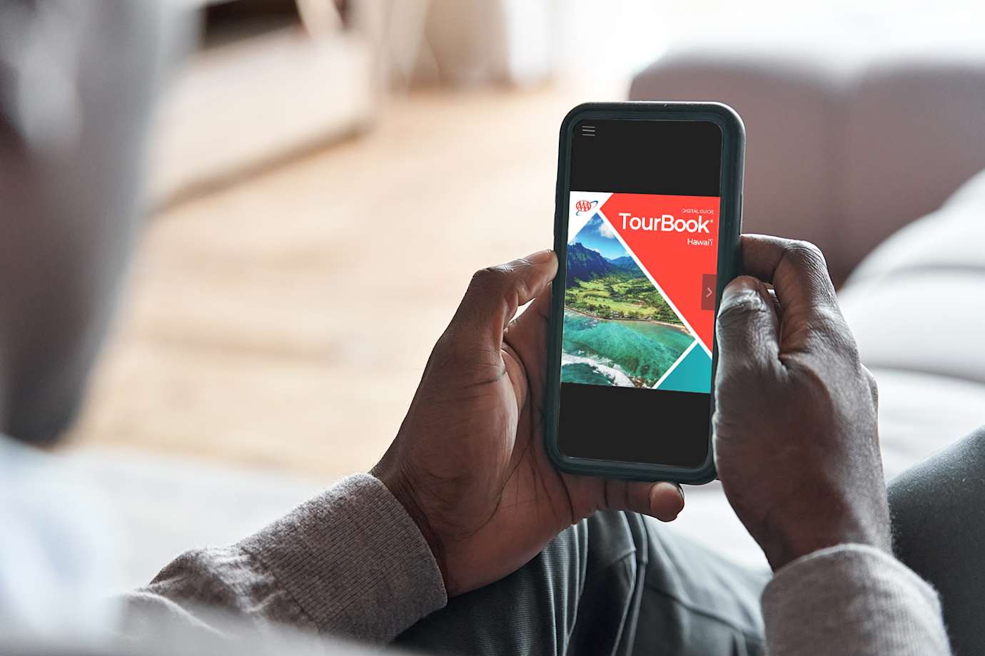 AAA TourBook® guide on smartphone