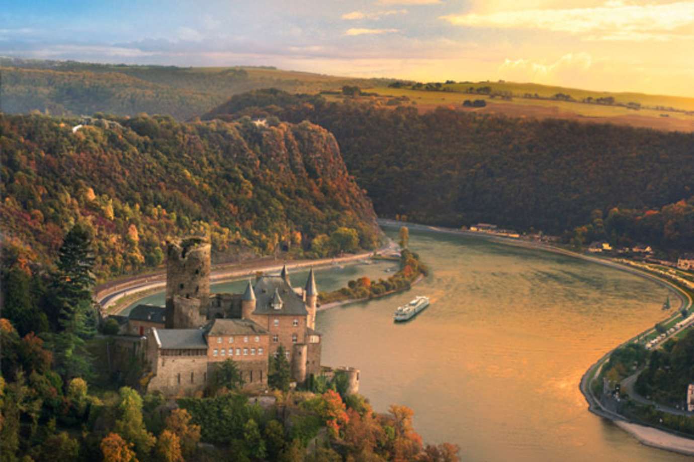viking ship on rhine river