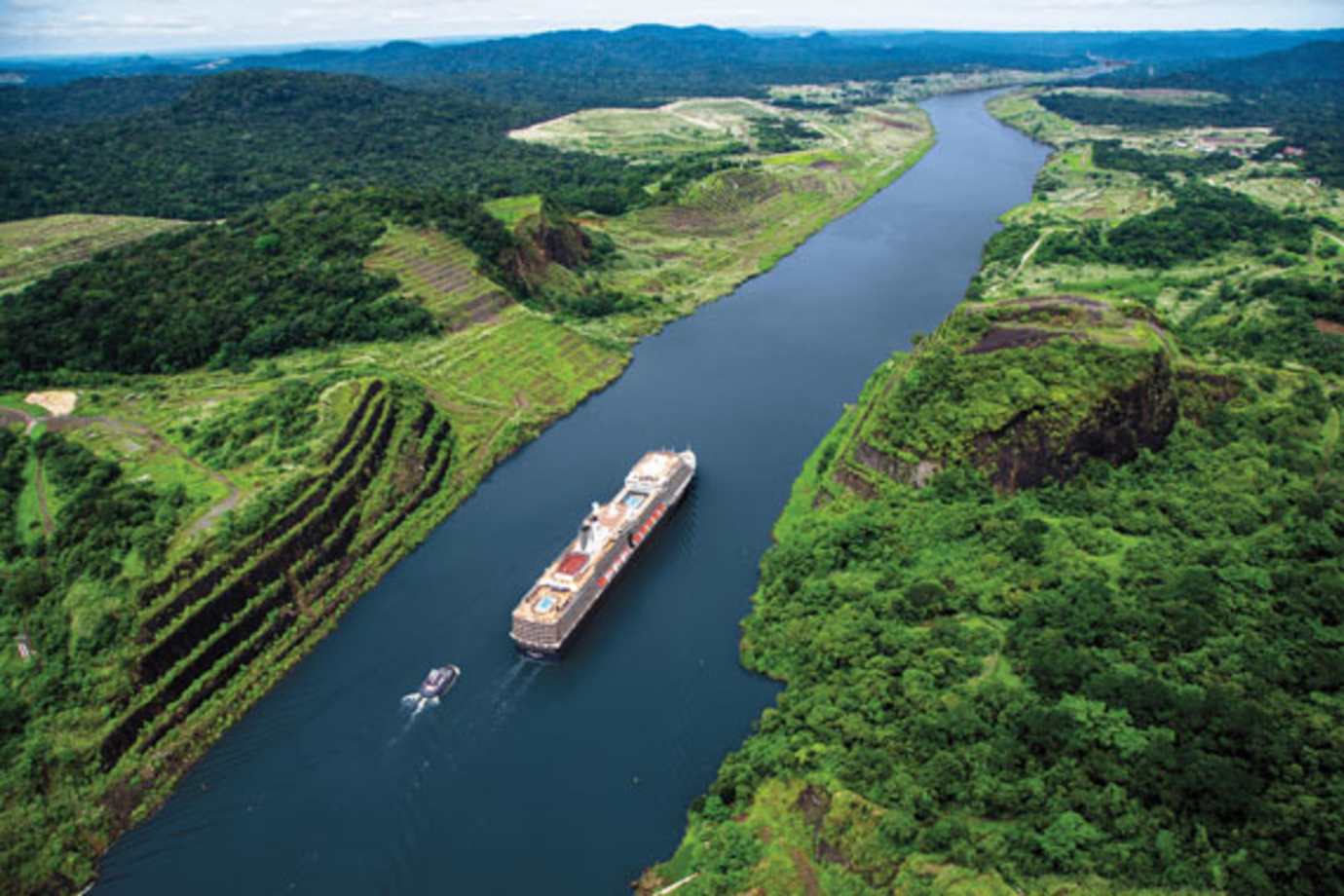holland america cruise line ship in panama