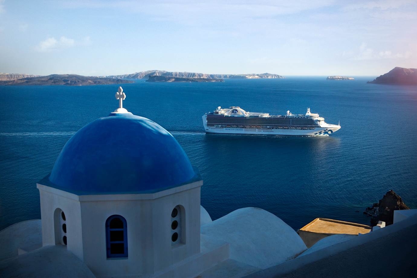 princess cruise ship in santorini greece