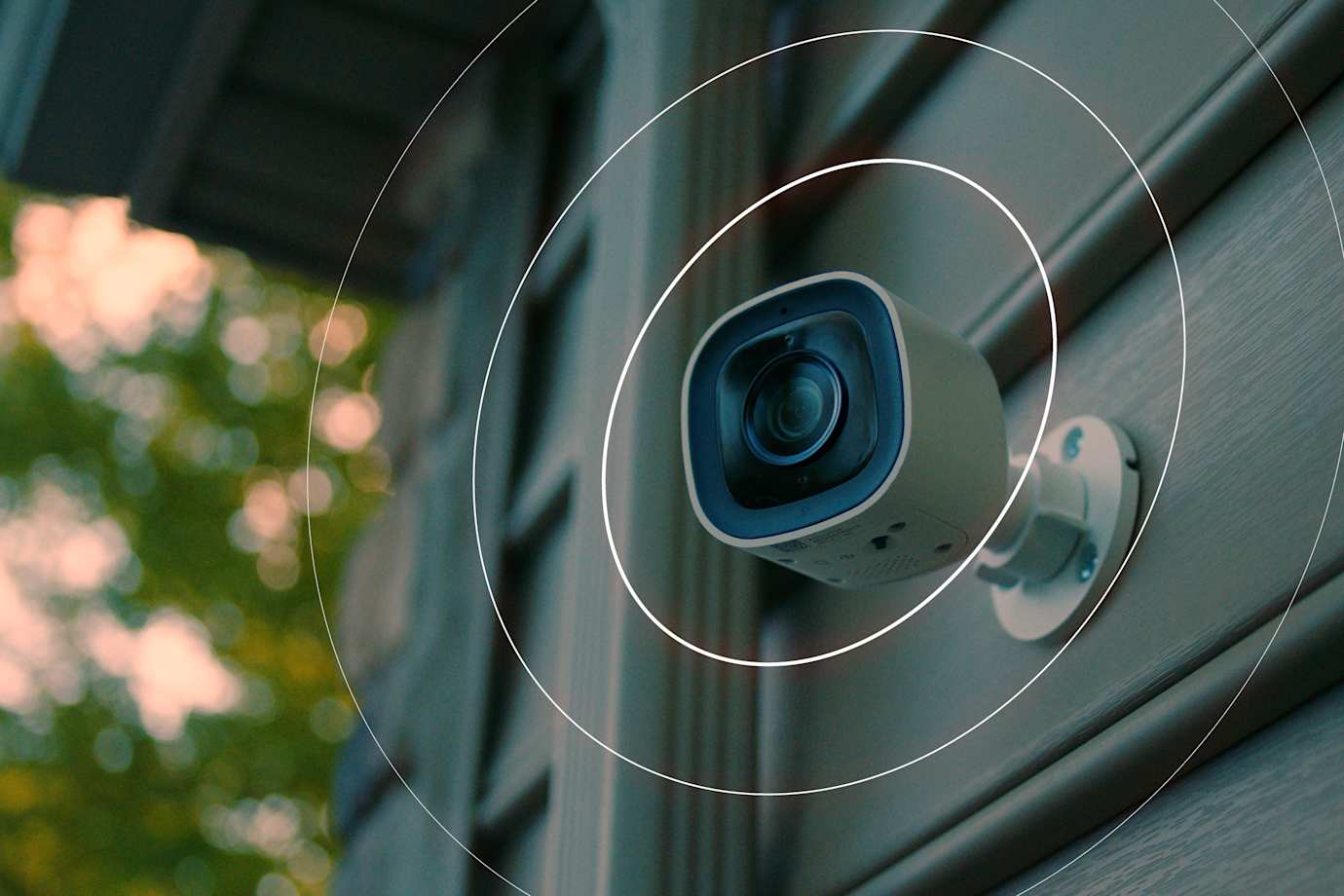 Camera mounted outdoors