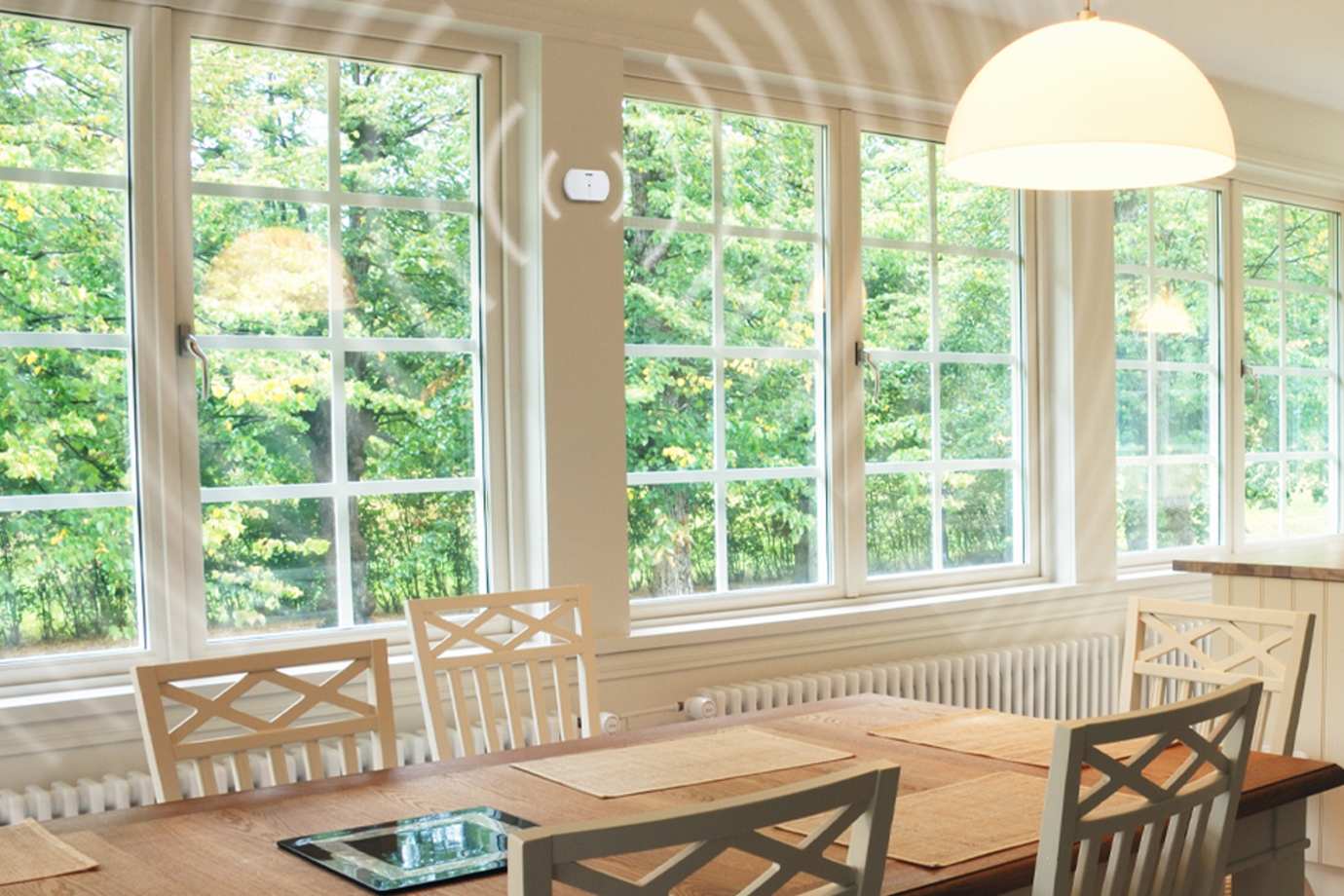 Large room with glass windows