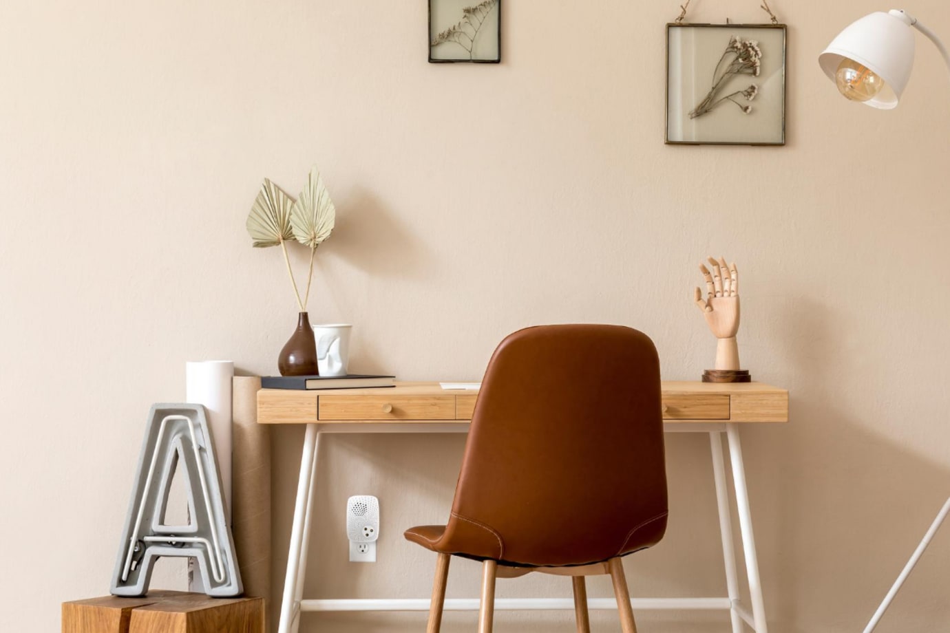 Chair and desk with siren in outlet