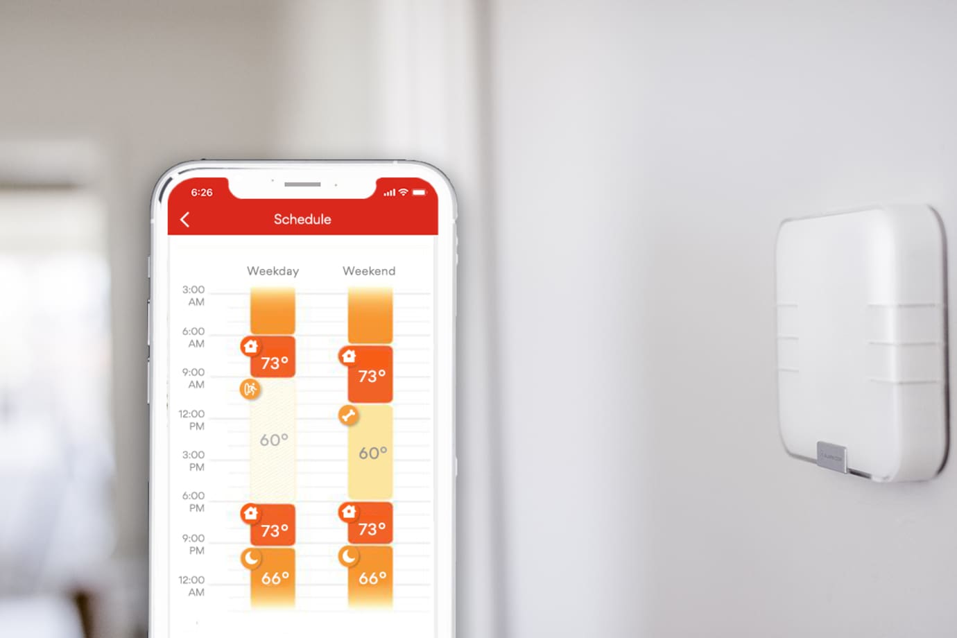 Thermostat with image of app