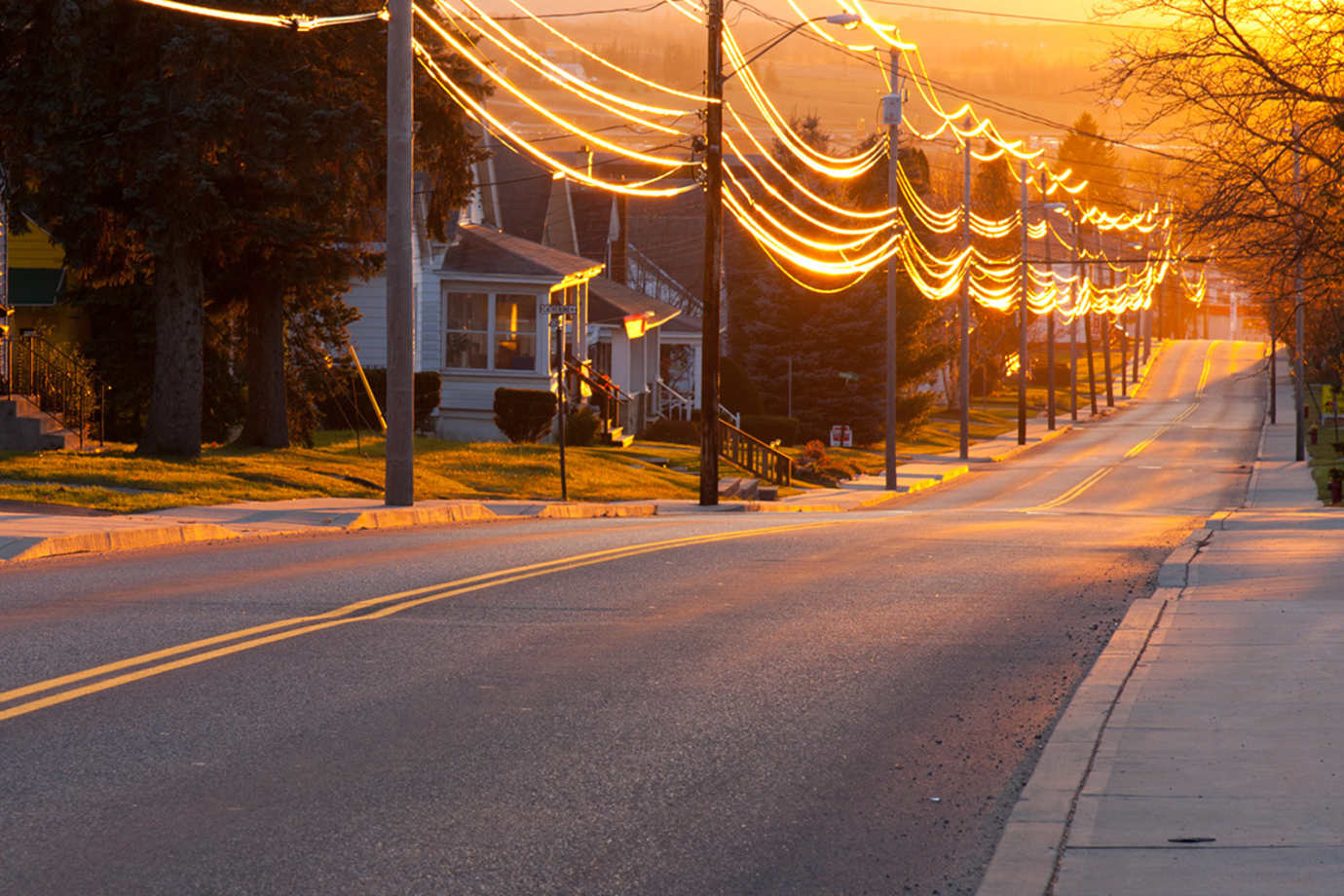 Street with power lines