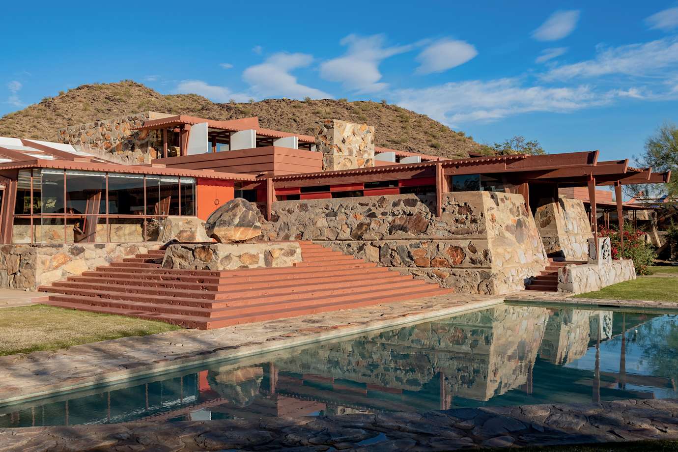 Exterior view of the Taliesin West World Heritage building.
