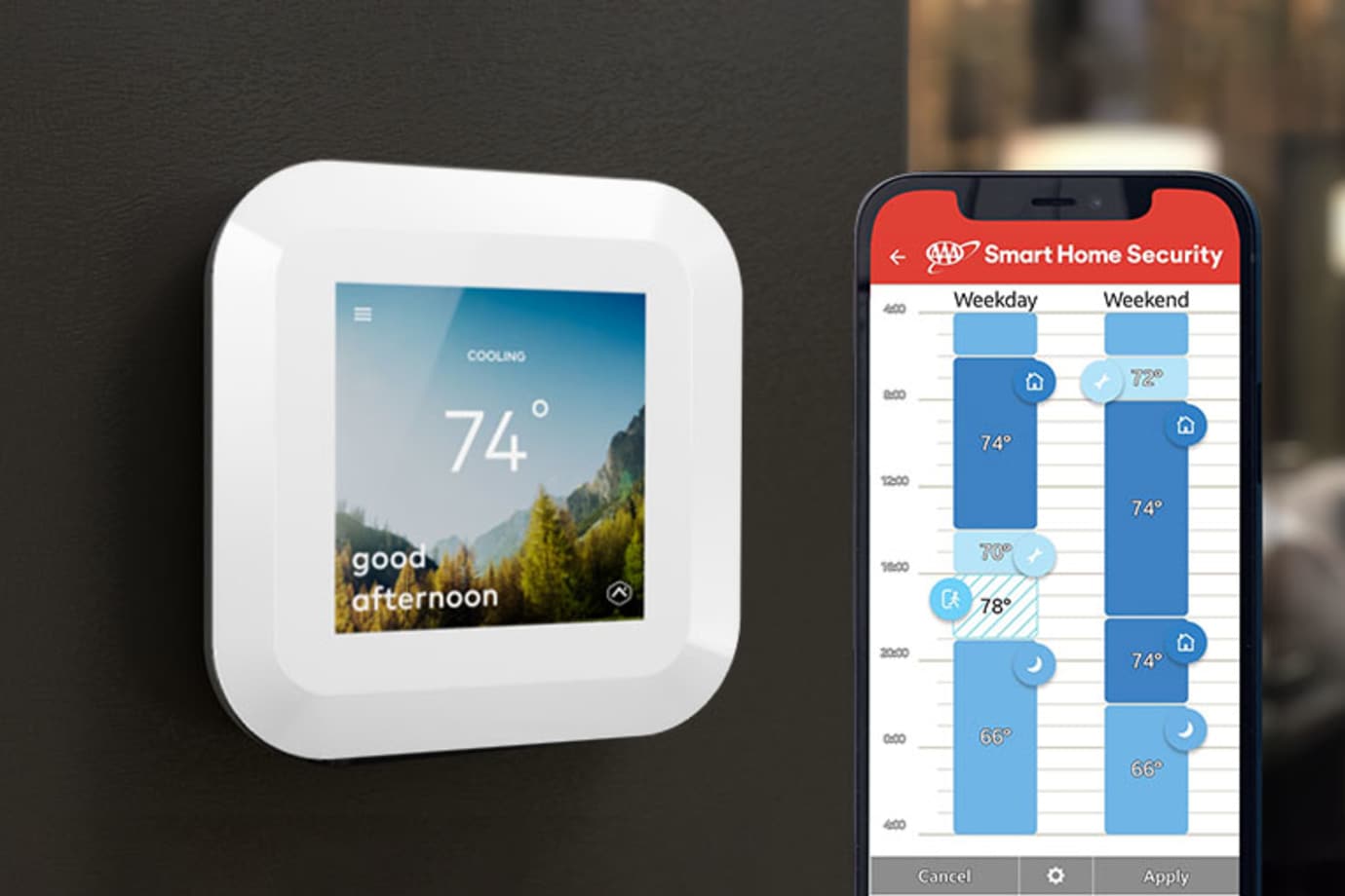 Thermostat pro with image of app