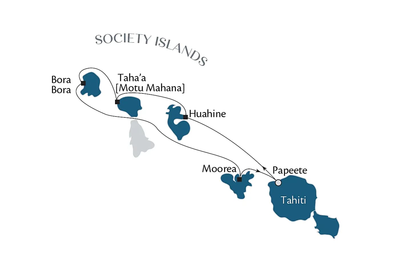 paul gauguin tahiti cruise map