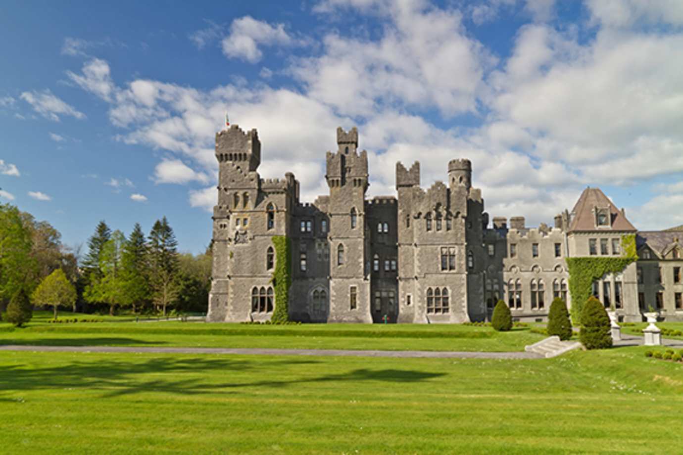 Ashford castle and garden in ireland