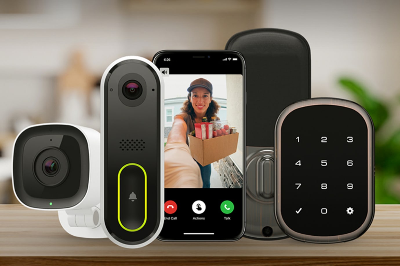 Smart Home cameras, app, and locks.