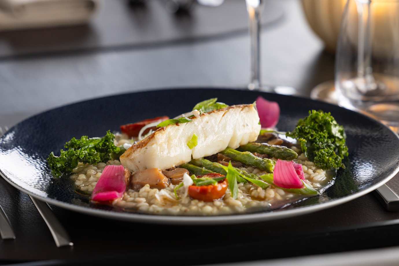 elegant food served in lindstrom cafe on HX voyages