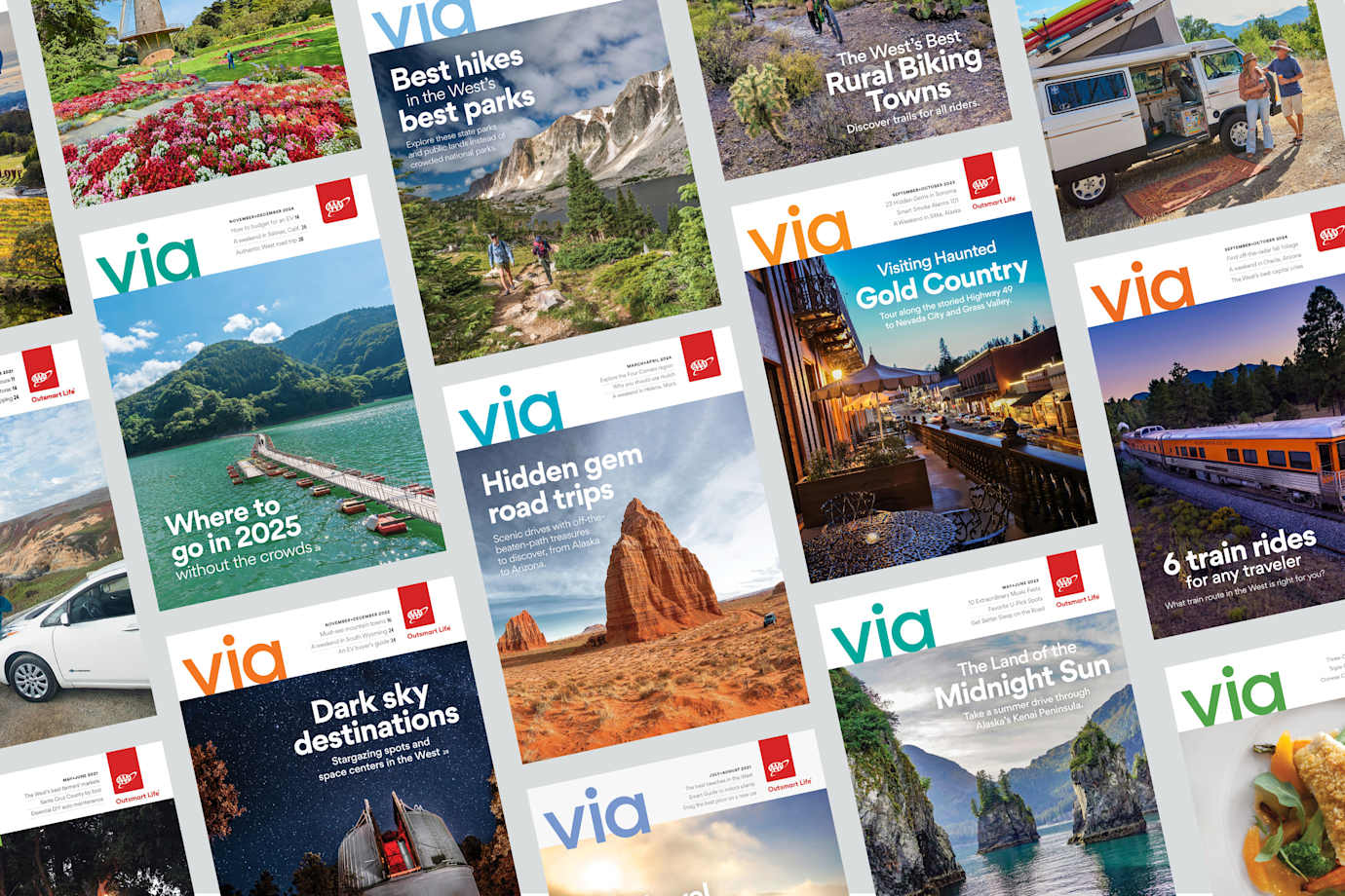 Digital Via magazine covers.