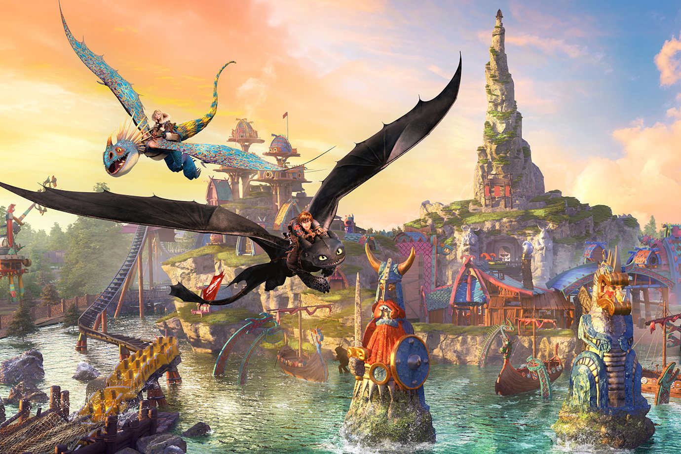 rendering of isle of berk at universal orlando resort