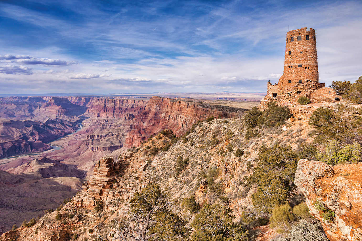 Desert View Watchtower in the Grand Canyon National Park.