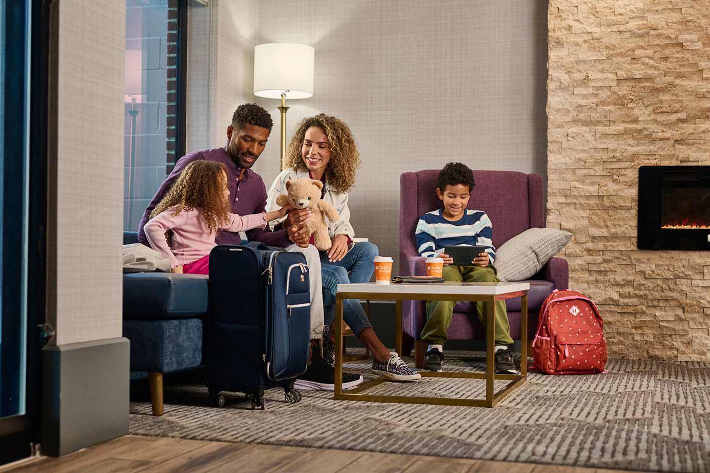 family in room at a choice hotels property