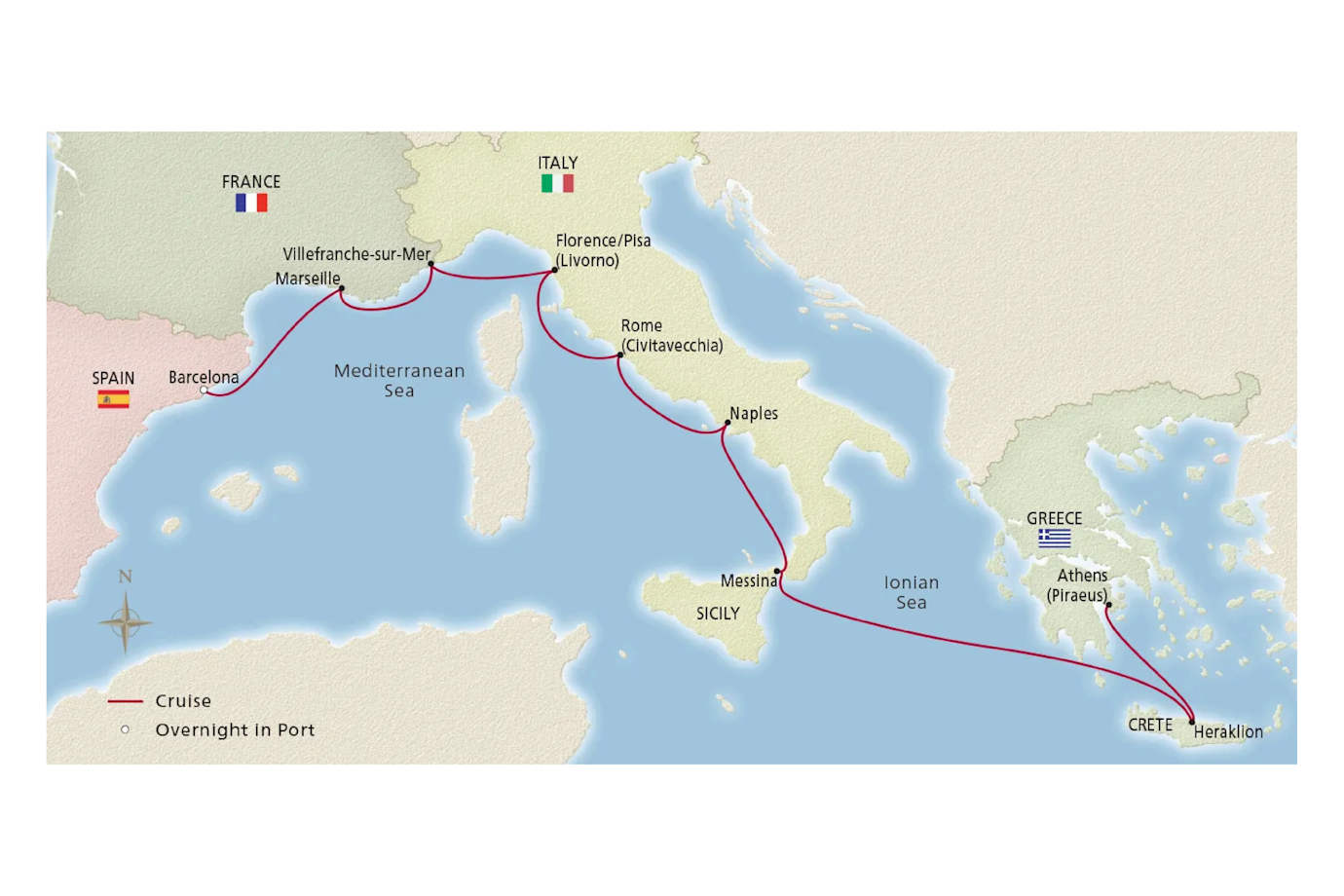 map of viking icons of the mediterranean route