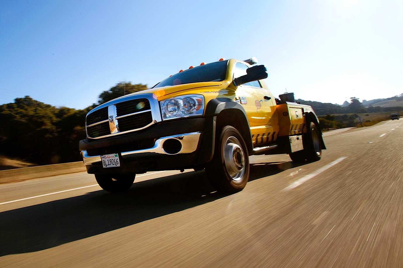 AAA tow truck on it's way to provide roadside assistance 