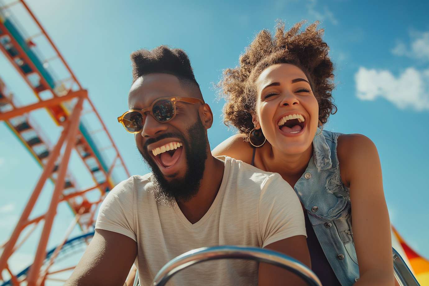Two people smiling