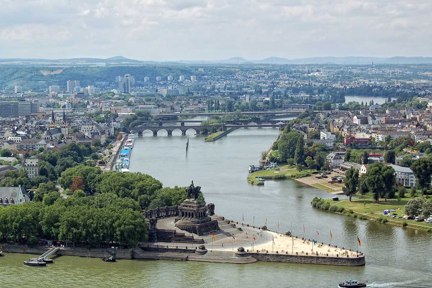 aerial view of river in koblenz germany