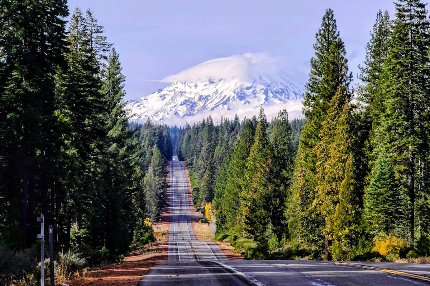 Mount Shasta seen from the Volcanic Legacy scenic byway.