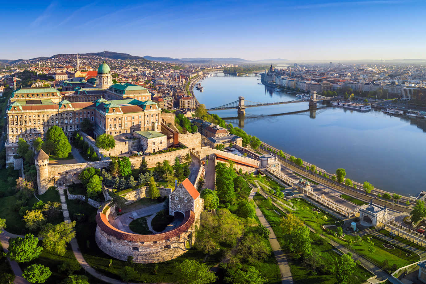 aerial view of budapest hungary