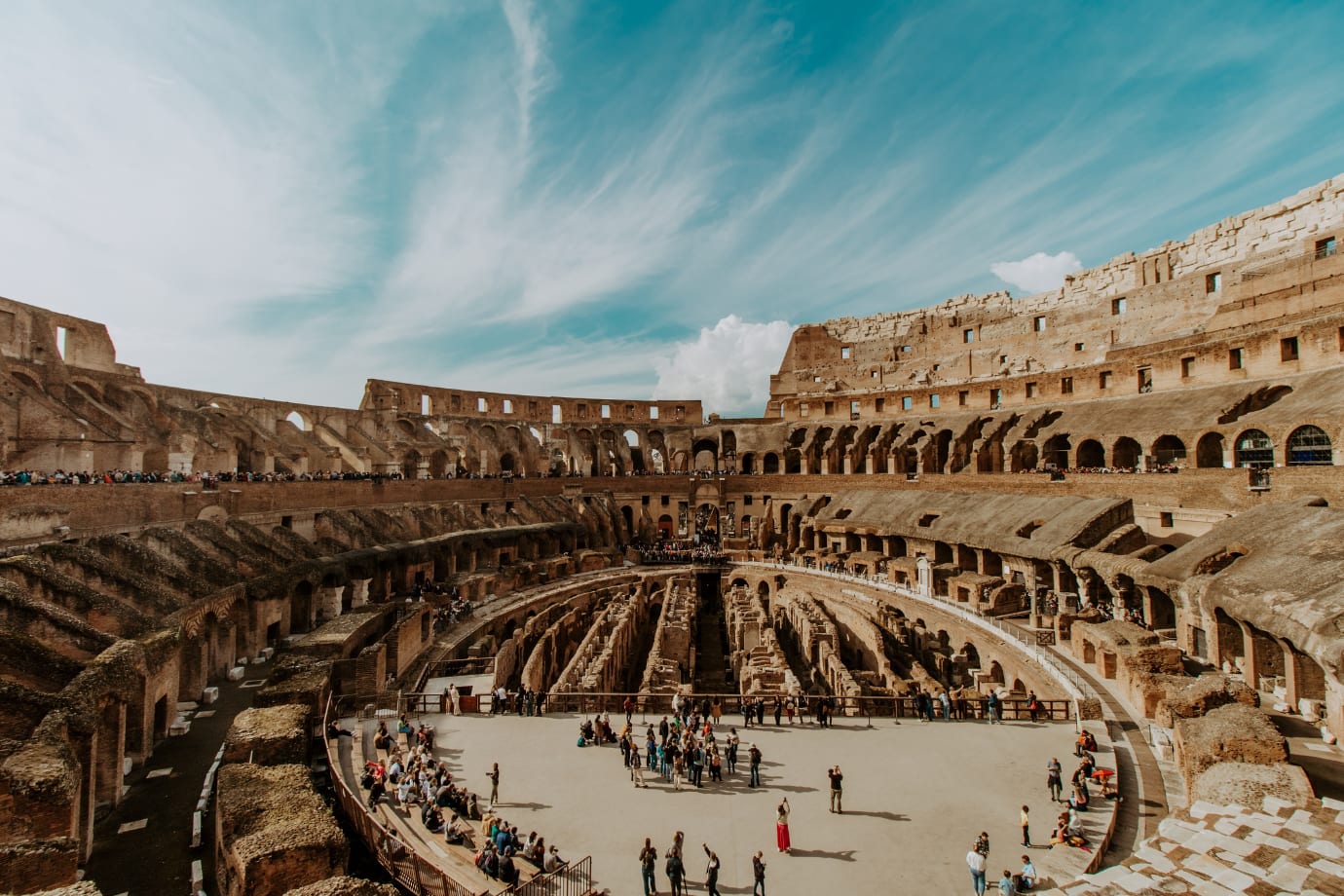interior view of the colosseum in rome