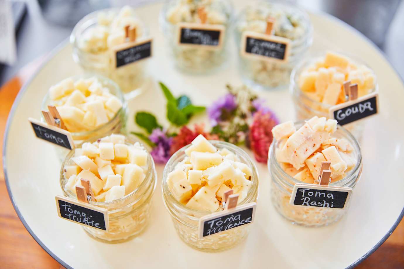 Tasting plate at Point Reyes Cheese.