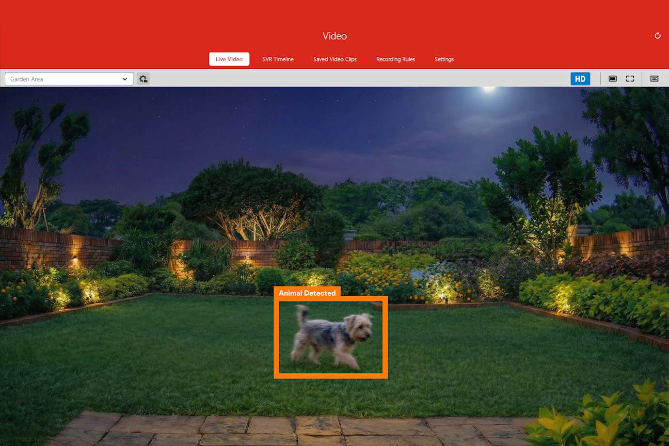 Integrated Spotlight and color night vision with the Premium Outdoor Camera 