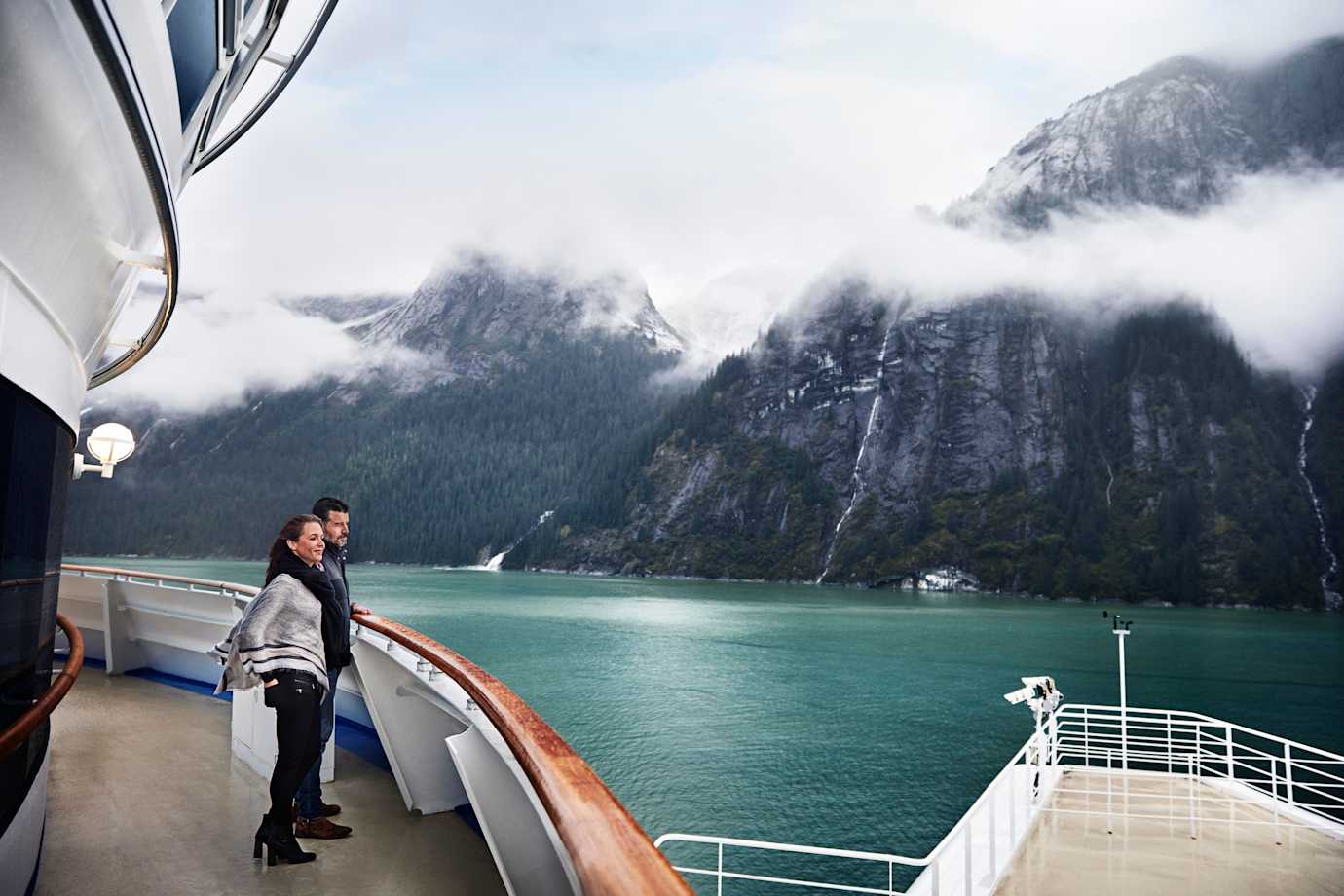 couple on a princess cruise ship in juneau