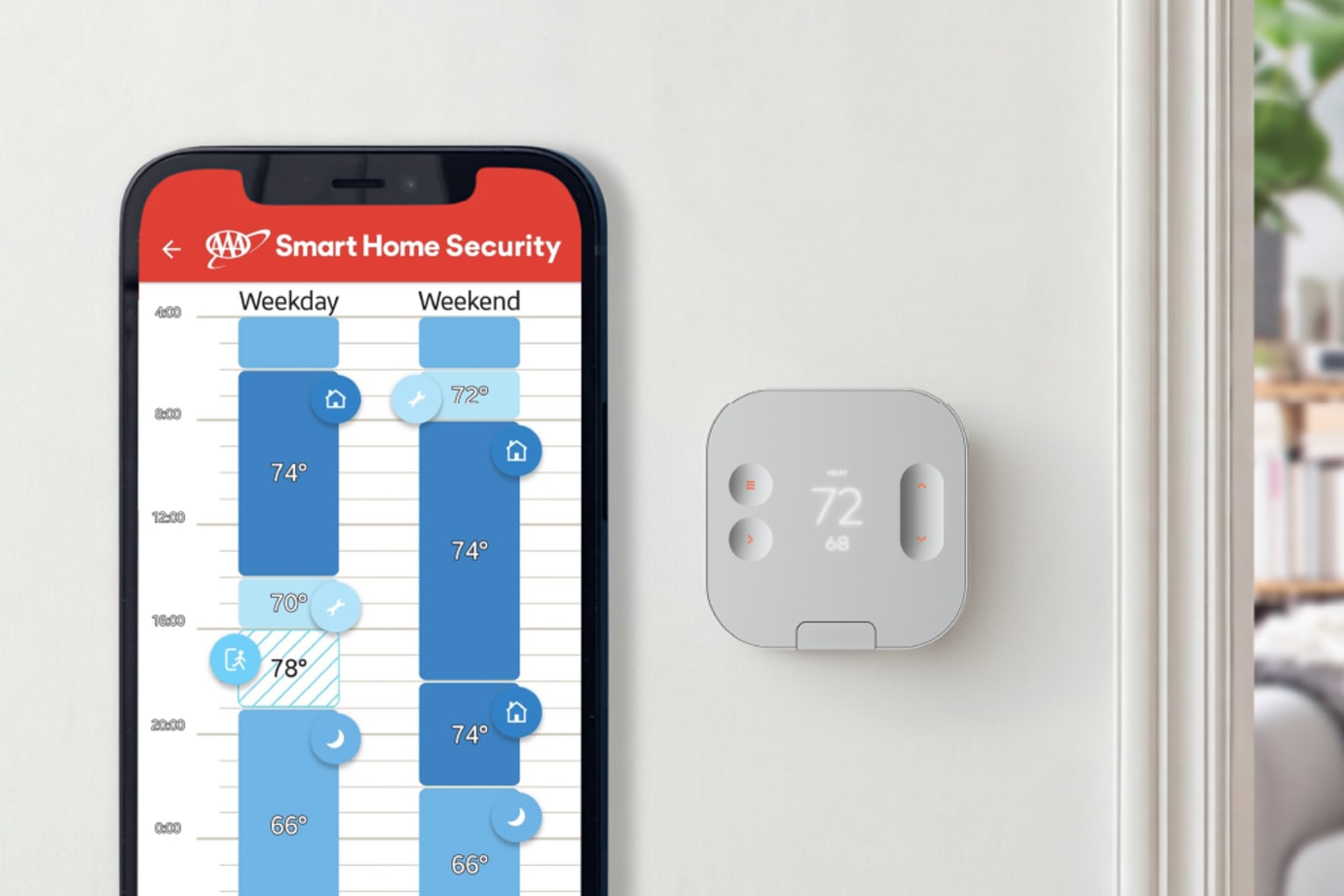 Thermostat with image of app