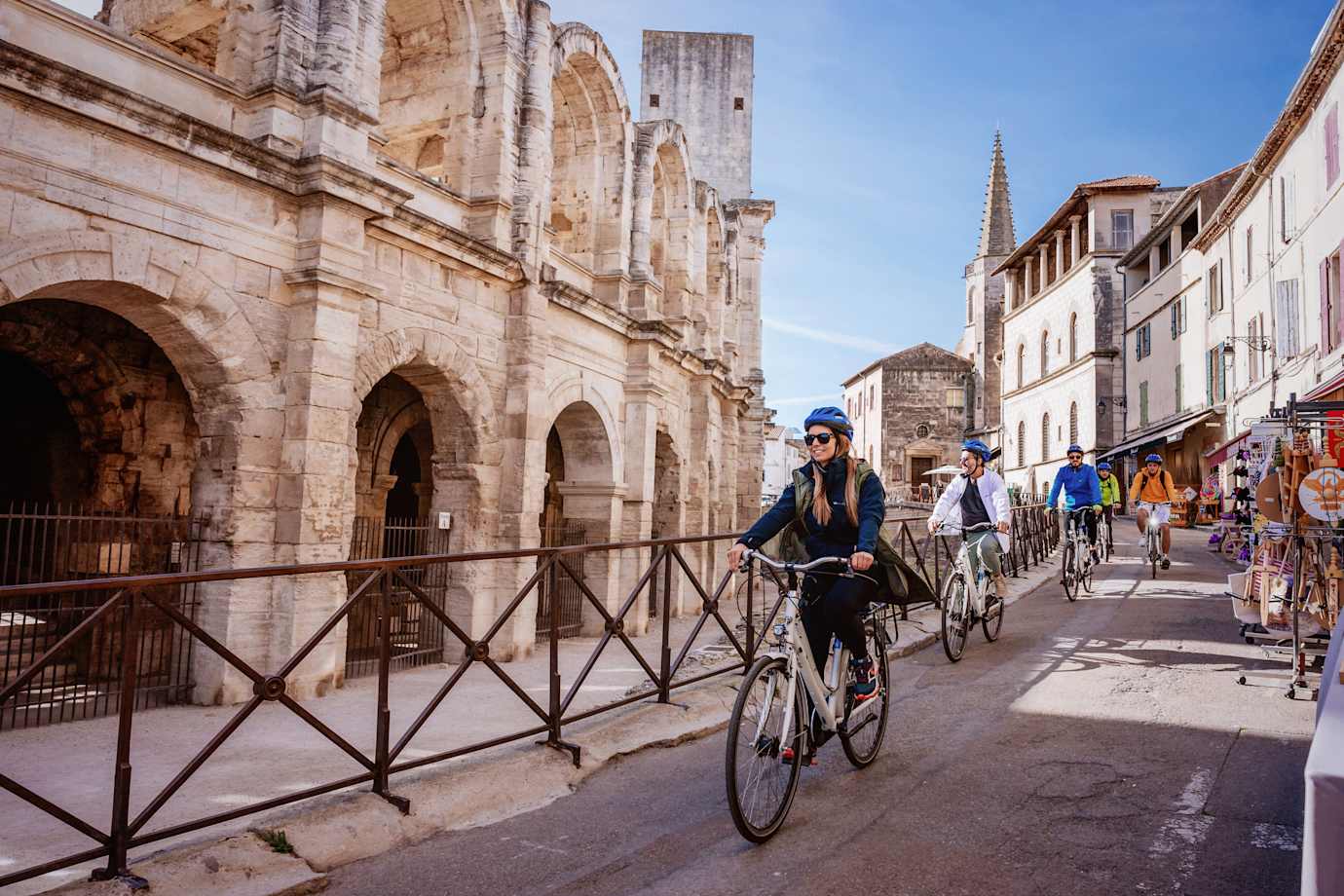 people riding bikes on an amawaterways excursion