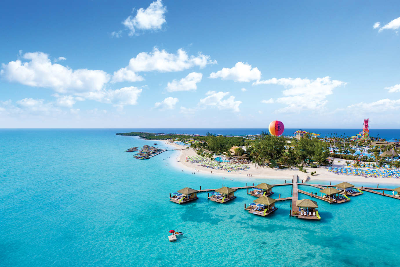 royal caribbean ship docked at cococay