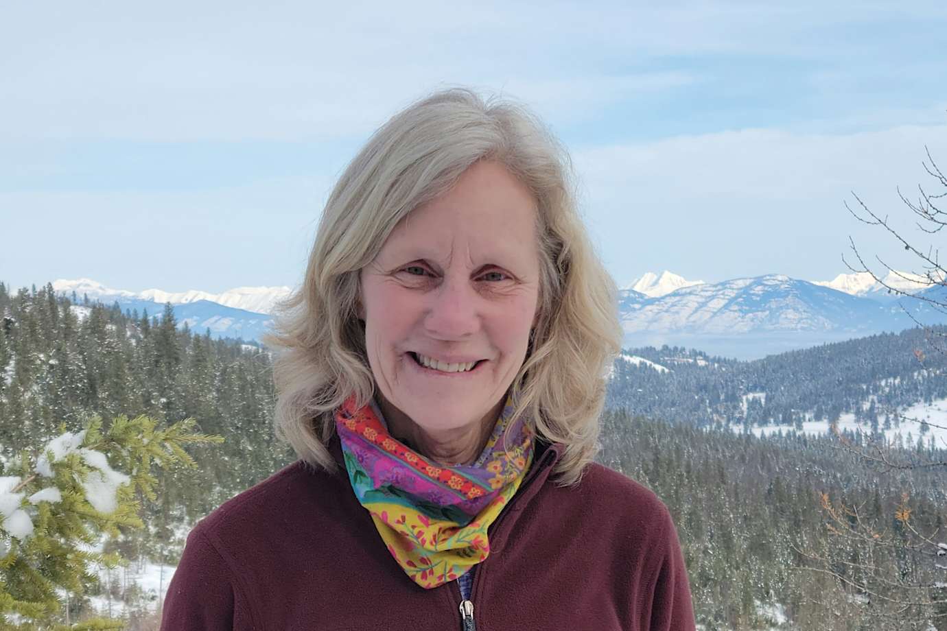 Via Podcast guest Diane Boyd on a snowy mountain.