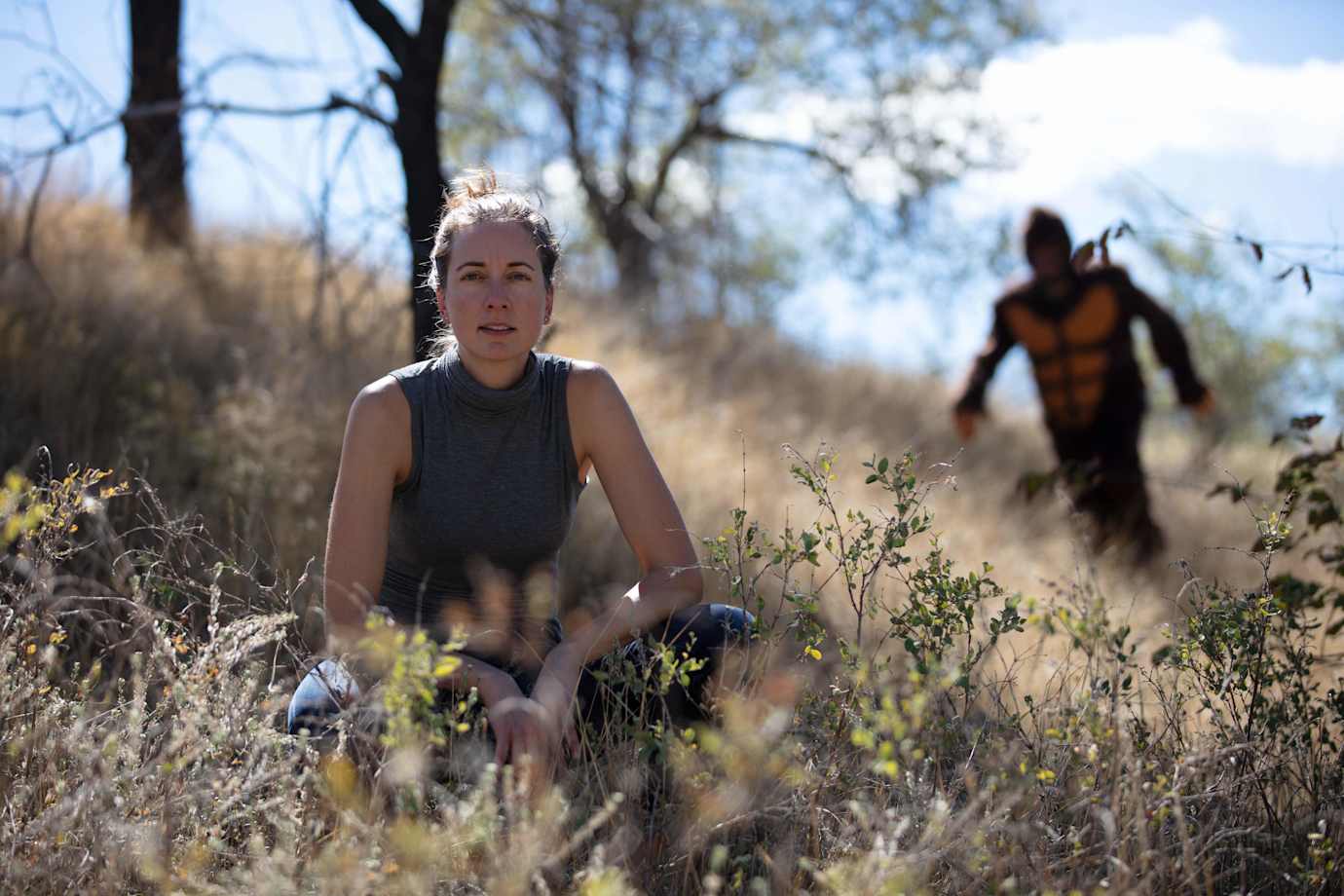 Via Podcast guest Laura Krantz with a pretend Bigfoot in the background.