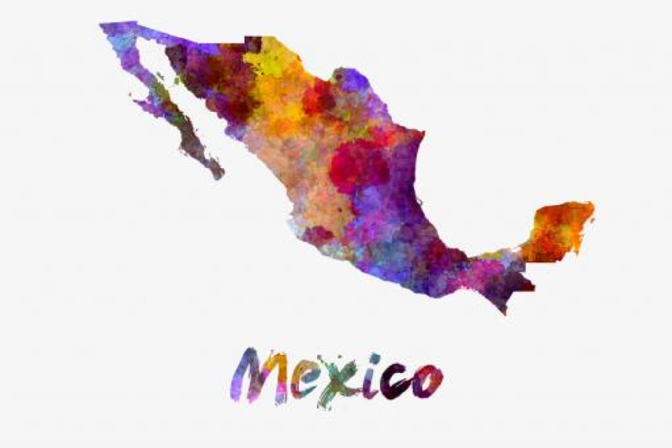 colorful map image of Mexico