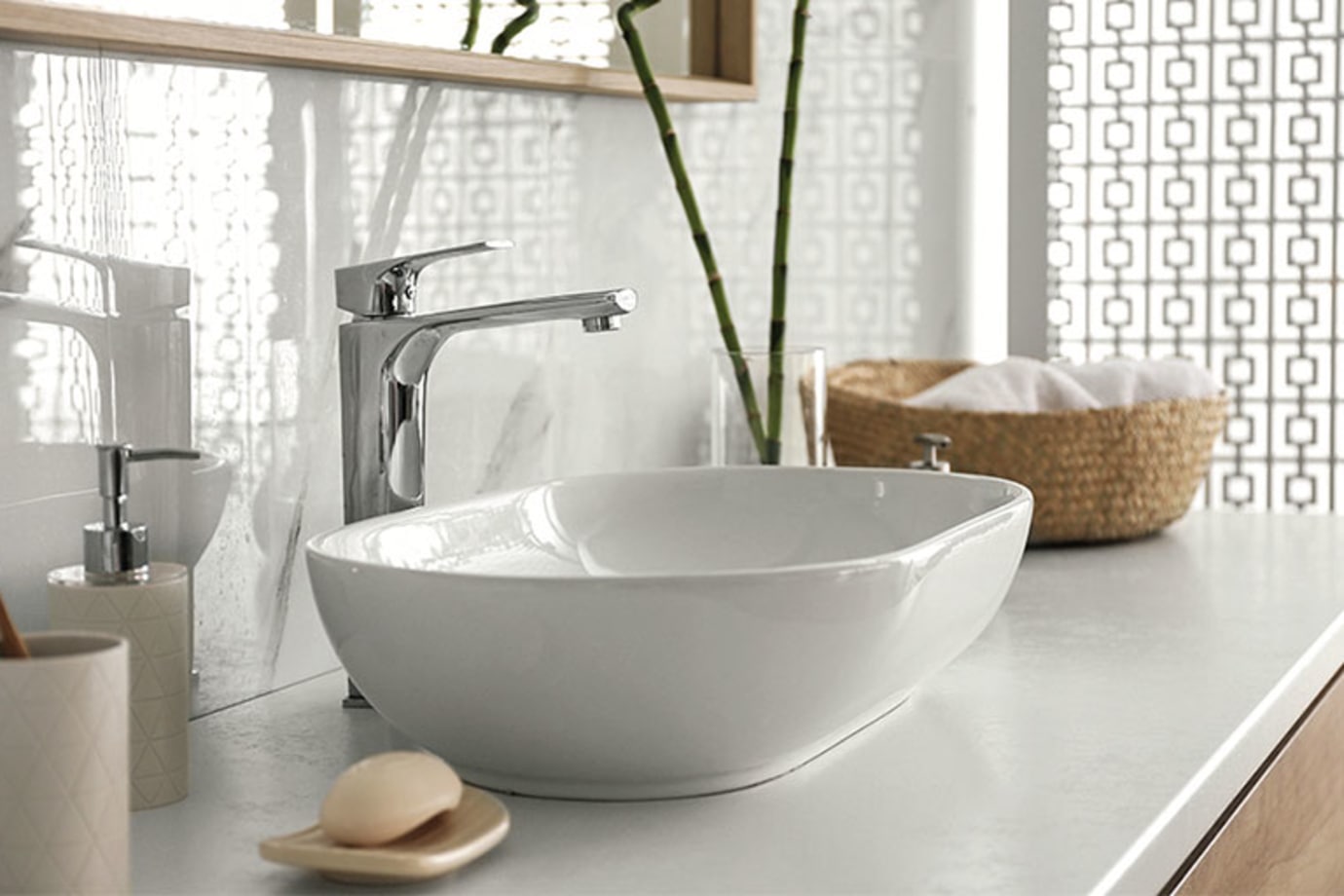 A clean and sanitized bathroom sink