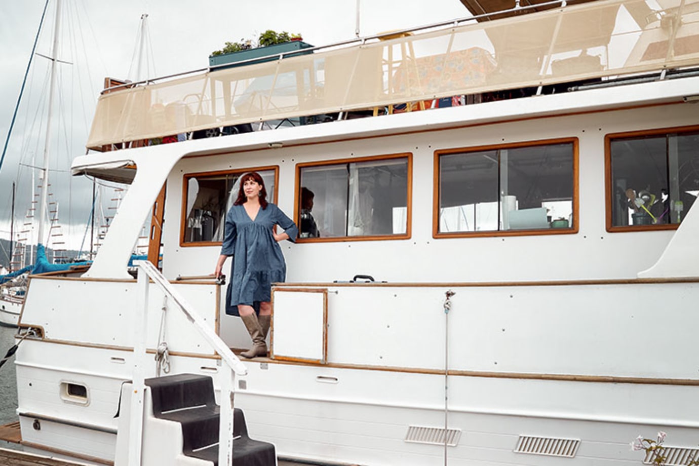 Travel writer Freda Moon on her houseboat