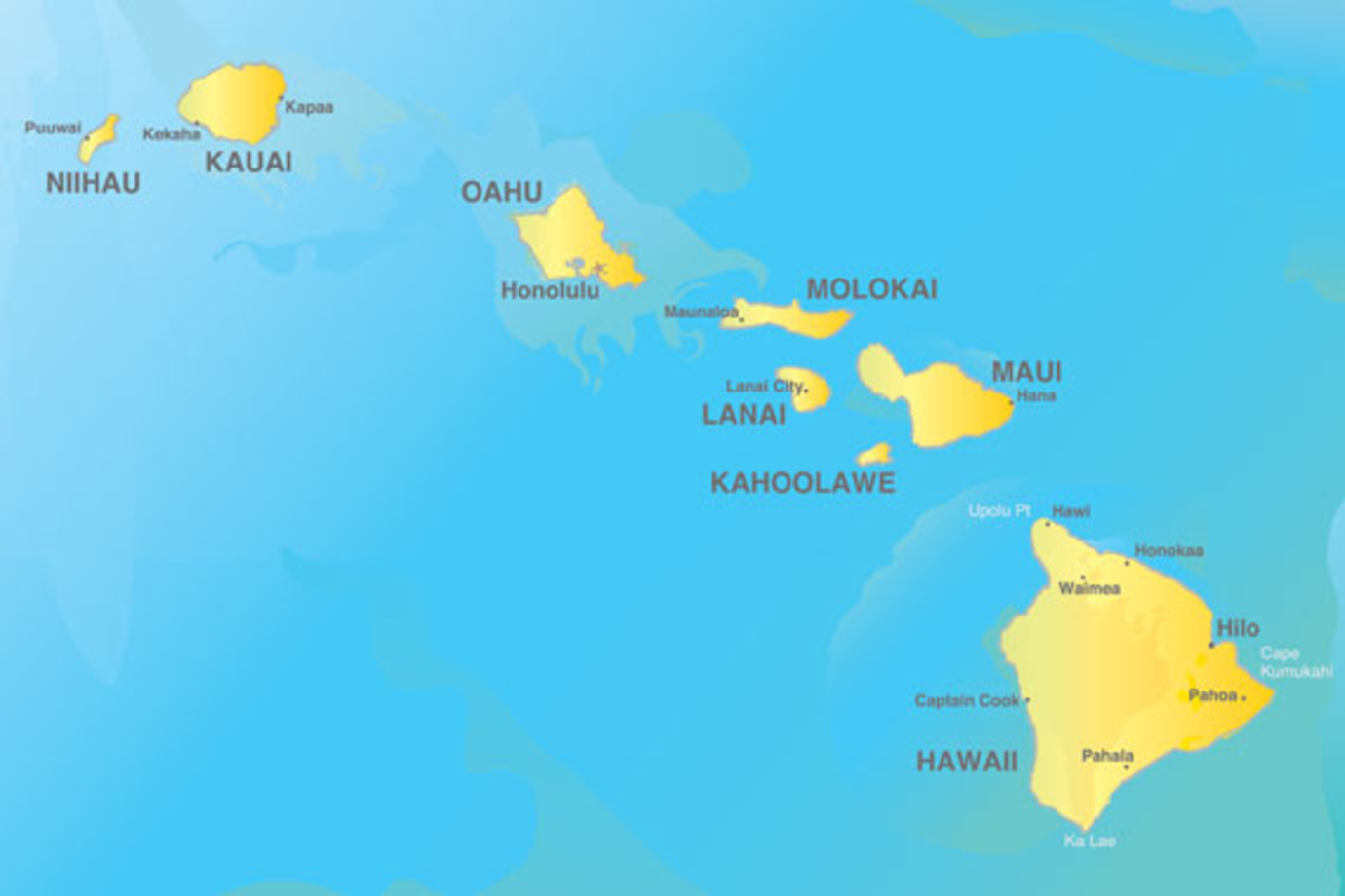 map of hawaiian islands